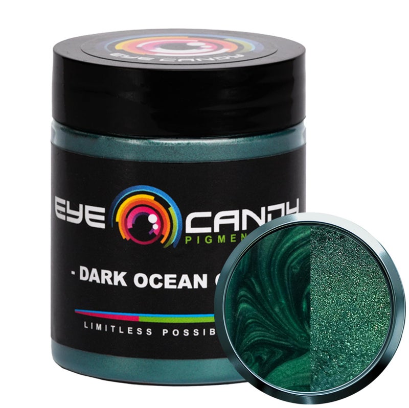 Eye Candy Mica Powder Pigment â€œDark Ocean Greenâ€ (25g) Multipurpose DIY Arts and Crafts Additive | Acrylic, Woodworking, Bath Bombs, Resin, Epoxy, Soap, Fishing Lures (Dark Ocean Green, 25G) - Image 1